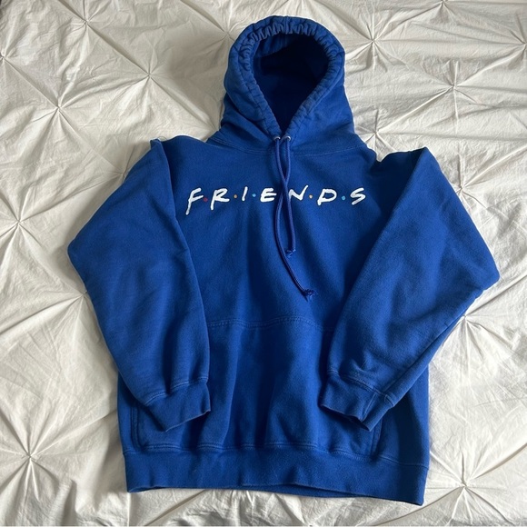 FRIENDS Tops - Women’s FRIENDS Blue Logo Hoodie Small